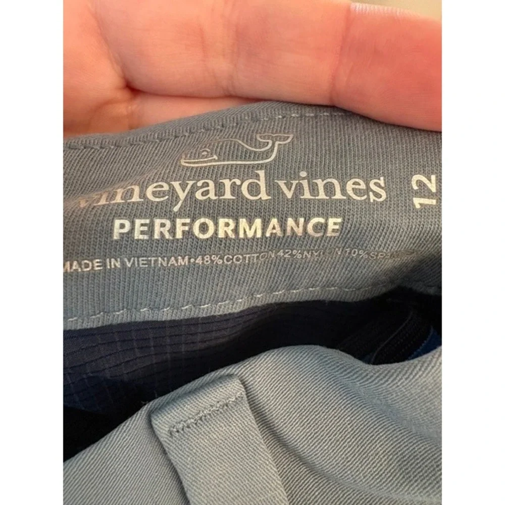 Vineyard Vines Boys Size 12 Performance Pants Blue Gray Stretch Chino Adjustable